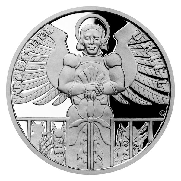 Stříbrná dvouuncová mince Archanděl Uriel proof