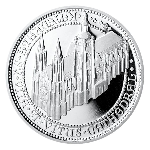 Stříbrná medaile Doba Karla IV. - Katedrála sv. Víta proof