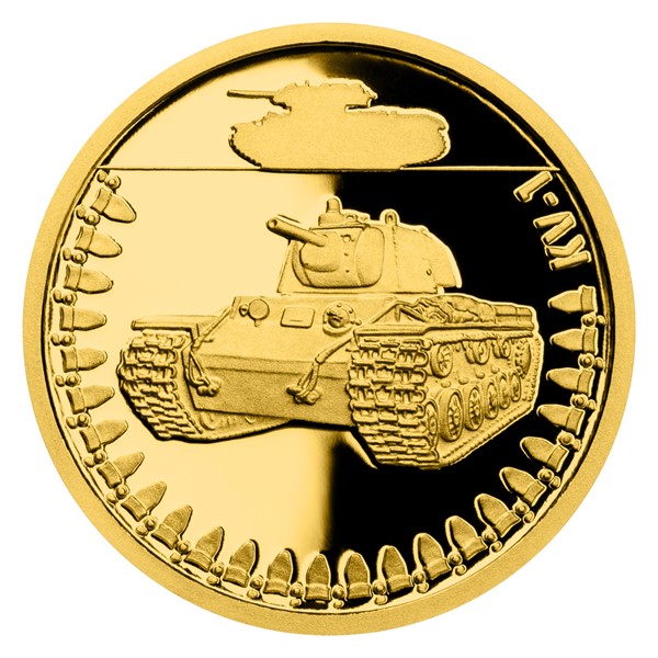 Zlatá mince Obrněná technika - KV-1 proof