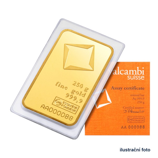 Investiční zlatá cihla 250 g - Valcambi