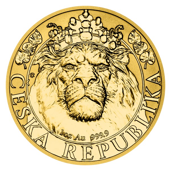 Zlatá uncová investiční mince Český lev 2022 reverse proof