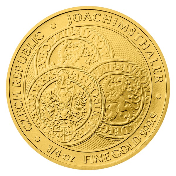 Zlatá 1/4oz investiční mince Tolar - Česká republika 2023 stand