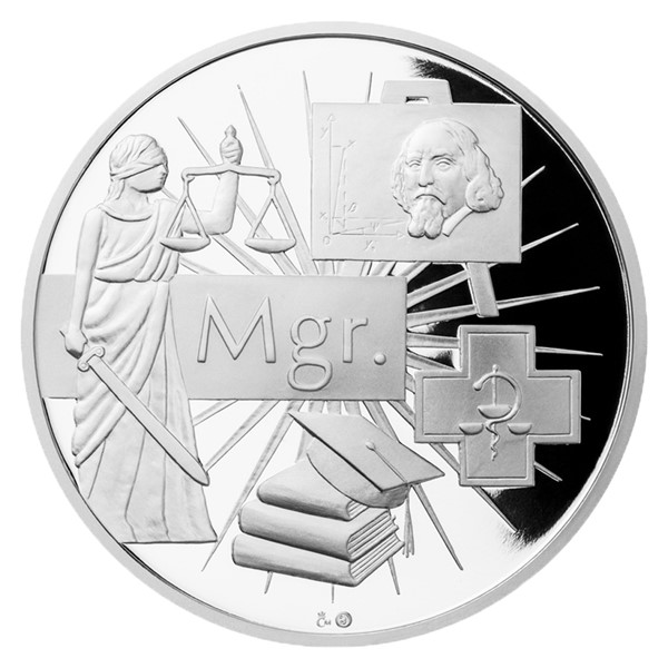Stříbrná titulární medaile Mgr.proof