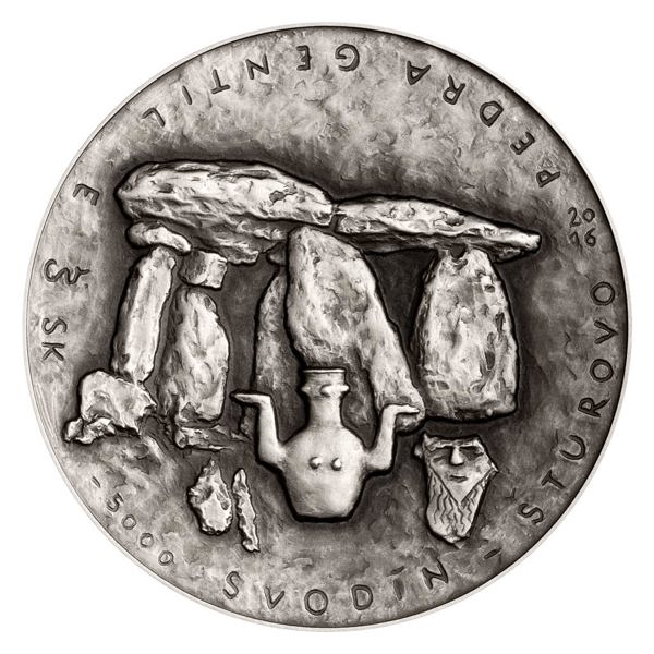 Stříbrná mince Poklady starých civilizací VI. SK vysoký reliéf stand