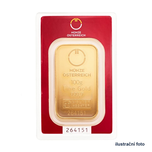 Investiční zlatá cihla 100 g - Münze Österreich