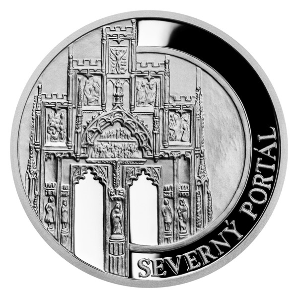 Stříbrná mince Katedrála sv. Alžběty – Severní portál SK proof