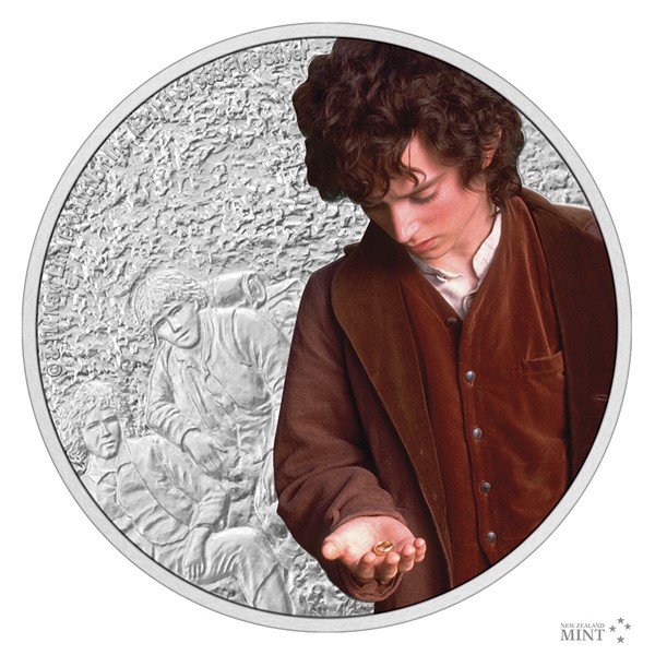 Stříbrná mince 1 Oz 2 NZD Pán prstenů 2021 Frodo Pytlík proof