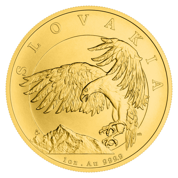 Zlatá uncová investiční mince Orel 2024 stand