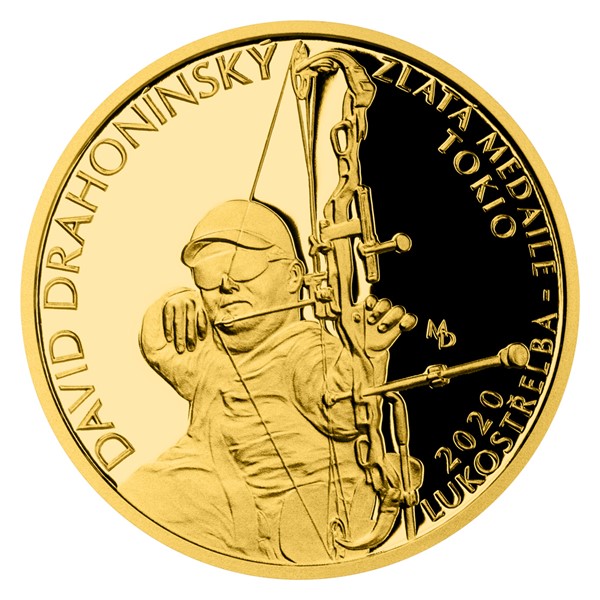 Zlatá čtvrtuncová mince David Drahonínský proof