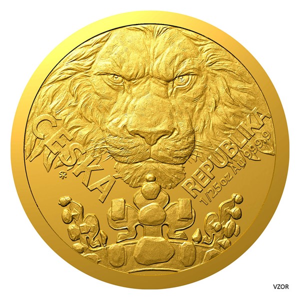 Sada zlatých mincí Český lev 2023 stand - 1/25, 1/4, 1/2, 1, 5, 10 oz, 1kg