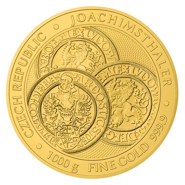 Zlatá kilogramová investiční mince Tolar - Česká republika 2022 stand