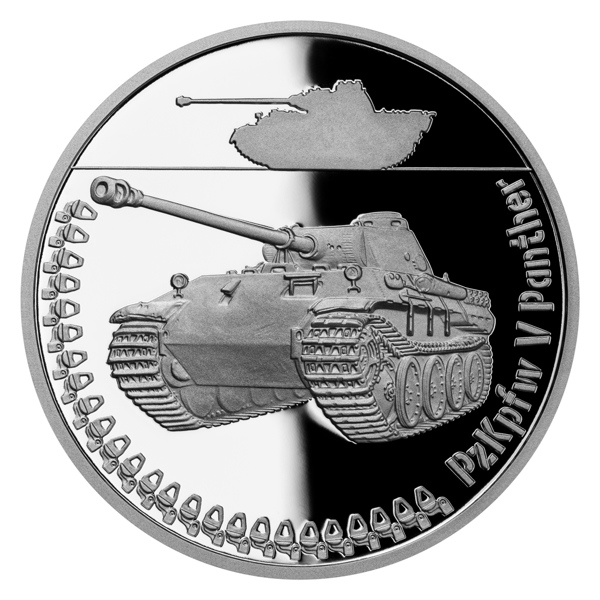 Stříbrná mince Obrněná technika - PzKpfw V Panther proof