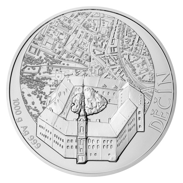 Stříbrná kilová medaile Statutární město Děčín stand