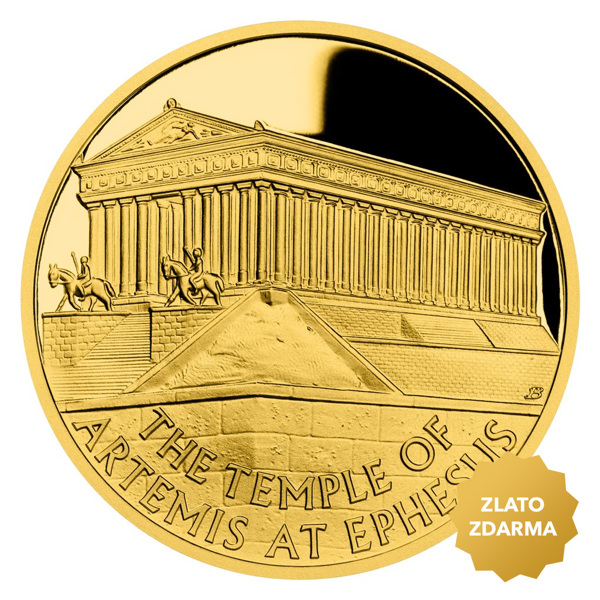 Zlatá mince Sedm divů starověkého světa - Artemidin chrám v Efesu proof