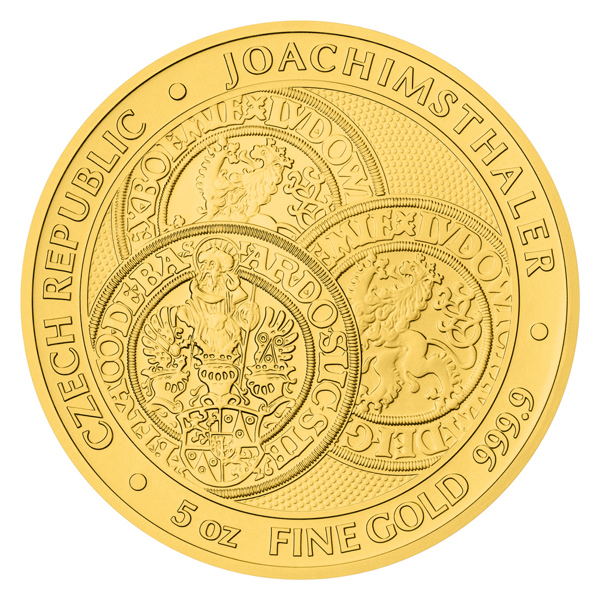 Zlatá pětiuncová investiční mince Tolar - Česká republika 2023 stand