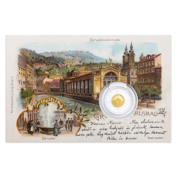Zlatá mince Karlovy Vary - Tržní kolonáda proof