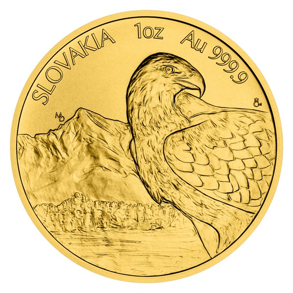 Zlatá uncová investiční mince Orel 2021 stand