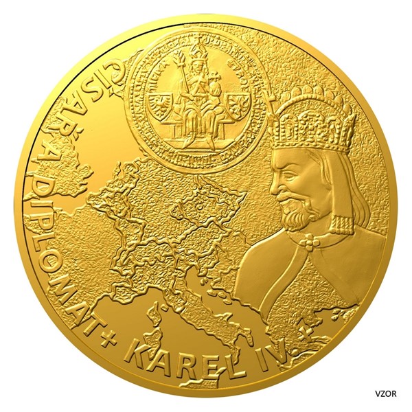Zlatá desetikilogramová mince Karel IV. – Diplomat a císař stand