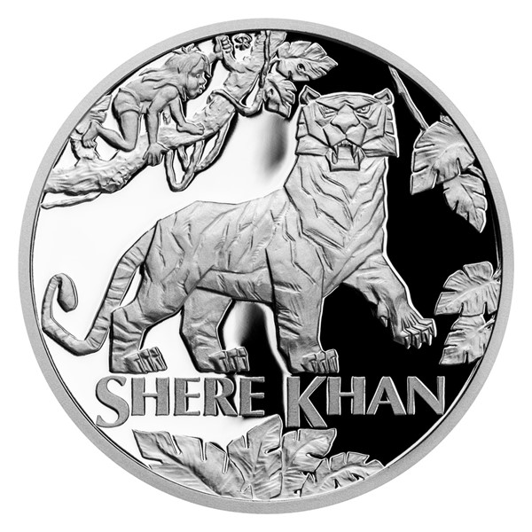 Stříbrná mince Kniha džunglí - Tygr Šér Chán proof