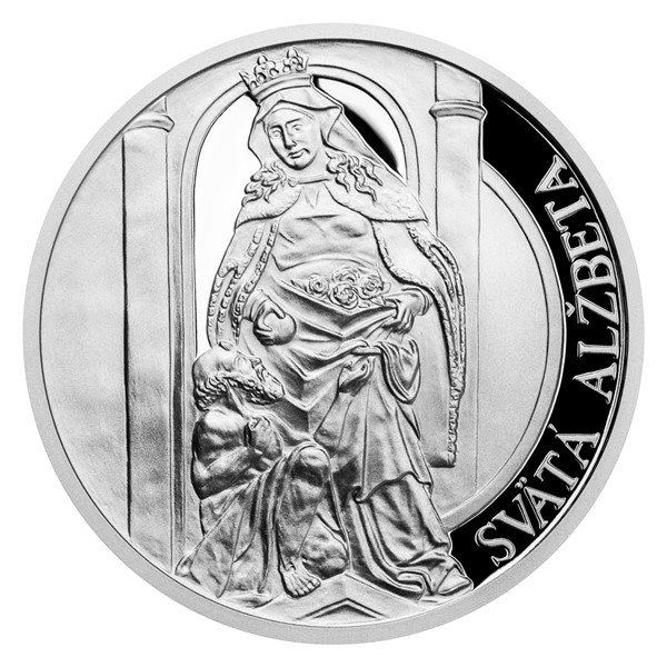 Stříbrná mince Katedrála sv. Alžběty – Sv. Alžběta patronka SK proof