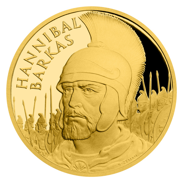 Zlatá uncová medaile Dějiny válečnictví - Bitva na řece Trebia proof