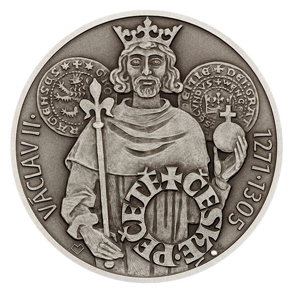 Stříbrná medaile České pečetě - Václav II. stand