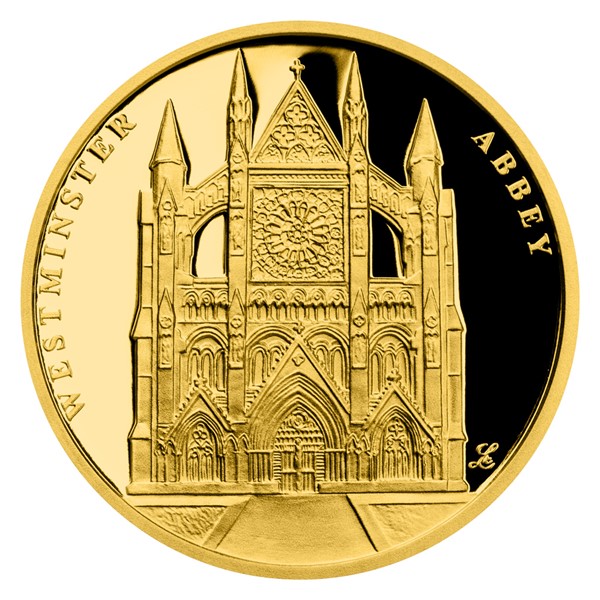 Sada čtyř zlatých mincí Katedrála Westminster Abbey proof