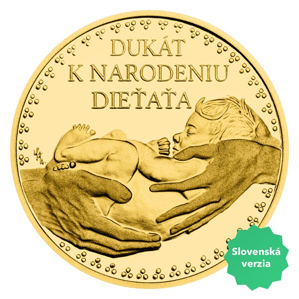 Slovenský zlatý dukát k narození dítěte Koník 2023 s věnováním proof