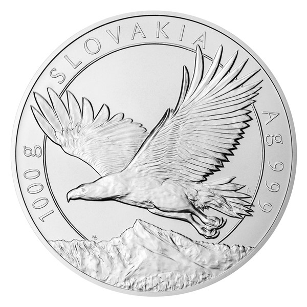 Stříbrná kilogramová investiční mince Orel 2023 stand