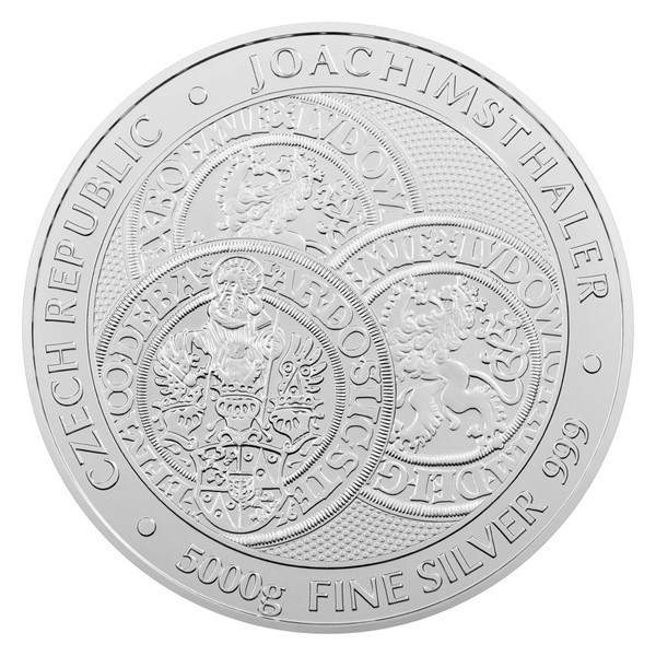 Stříbrná pětikilogramová investiční mince Tolar - Česká republika 2023 stand