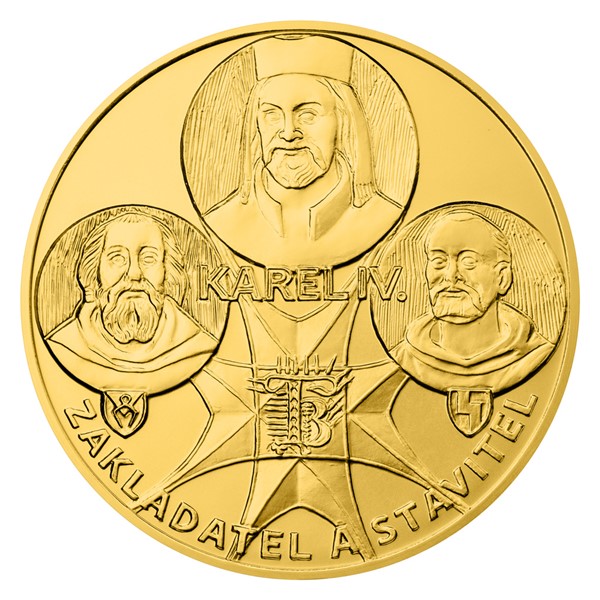 Zlatá tříkilogramová mince Karel IV. – Zakladatel a stavitel stand