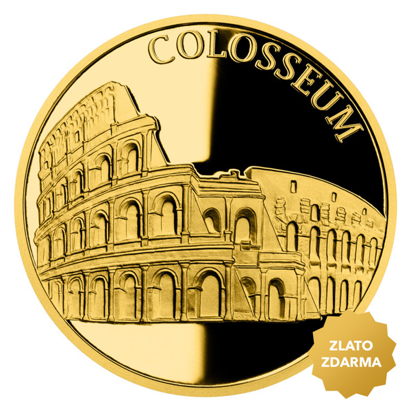 Zlatá mince Nových sedm divů světa - Koloseum proof