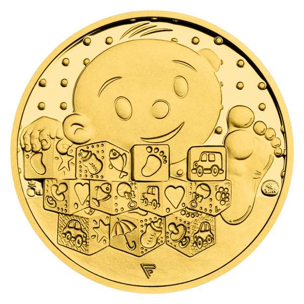 Zlatý dukát k narození dítěte 2024 s věnováním proof