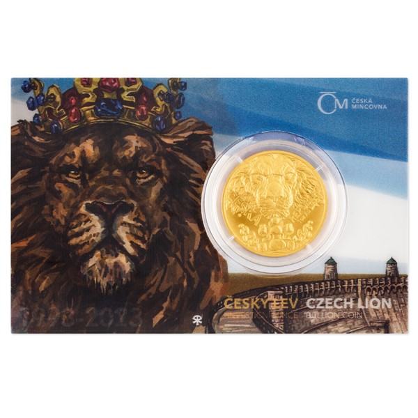 Zlatá uncová investiční mince Český lev 2023 stand číslovaný