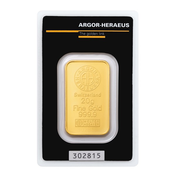 Argor Heraeus Investiční zlatá cihla 20 g - Argor Heraeus