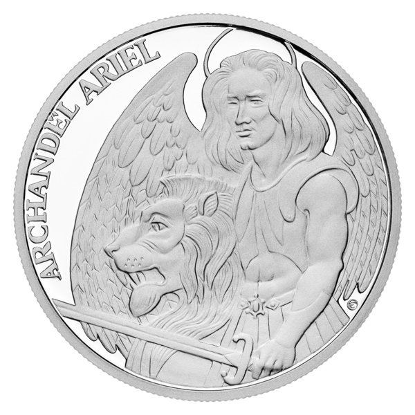 Stříbrná dvouuncová mince Archanděl Ariel proof