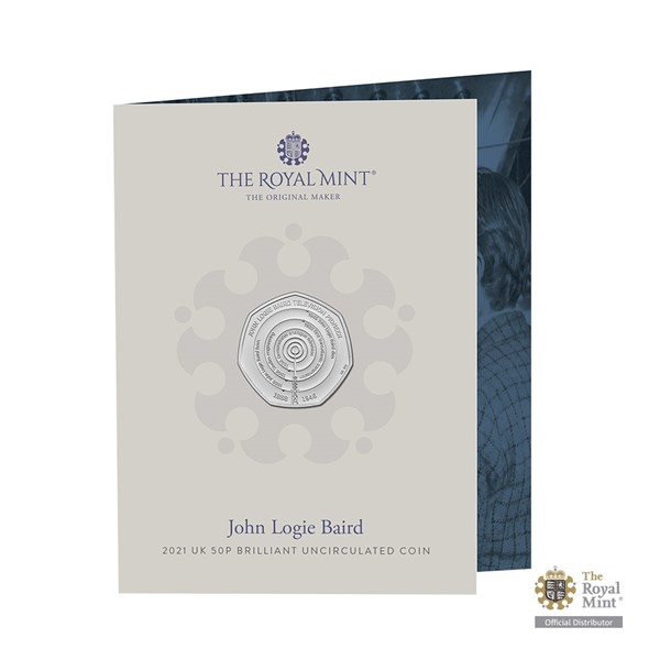 Pamětní mince John Logie Baird - vynálezce televizoru UK 2021 brilliant