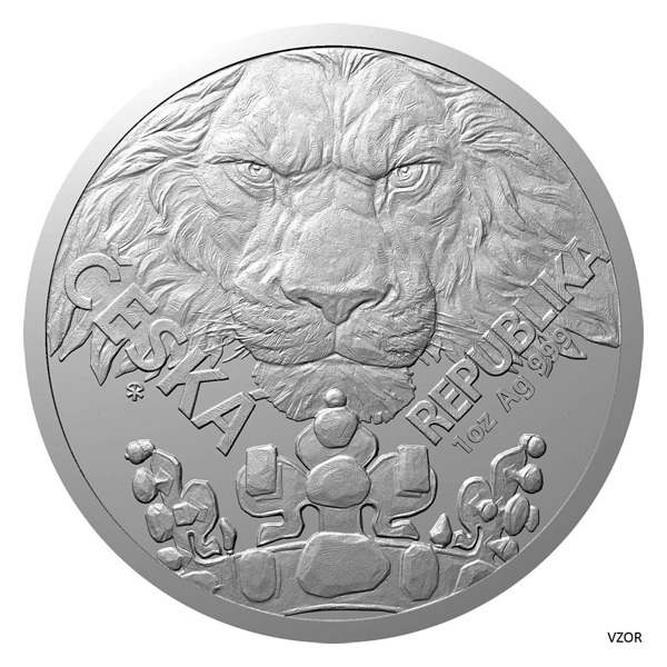 Sada tří uncových mincí Český lev 2023 - Ag/Pt/Pd proof