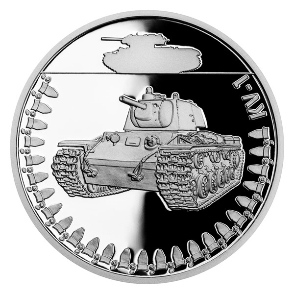 Stříbrná mince Obrněná technika - KV-1 proof
