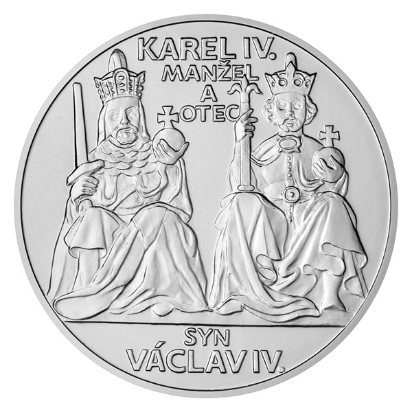 Stříbrná tříkilogramová mince Karel IV. – Manžel a otec stand