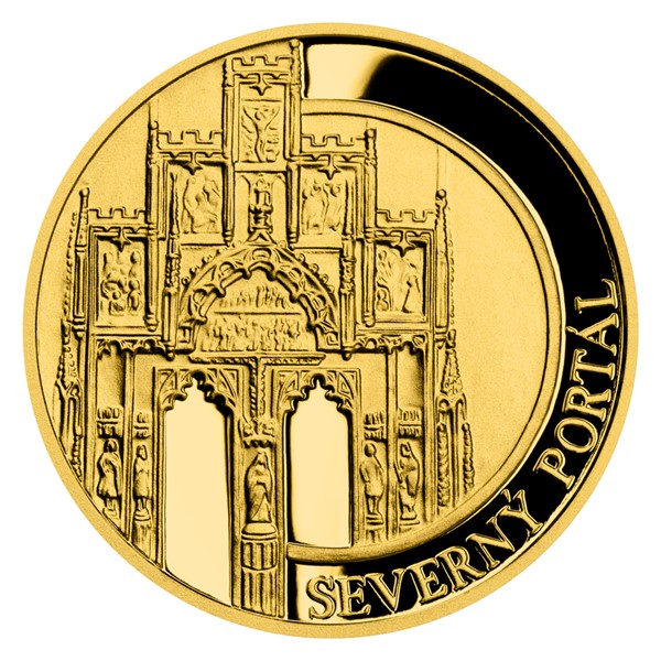 Zlatá mince Katedrála sv. Alžběty – Severní portál SK proof