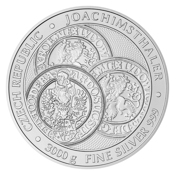 Stříbrná tříkilogramová investiční mince Tolar - Česká republika 2022 stand