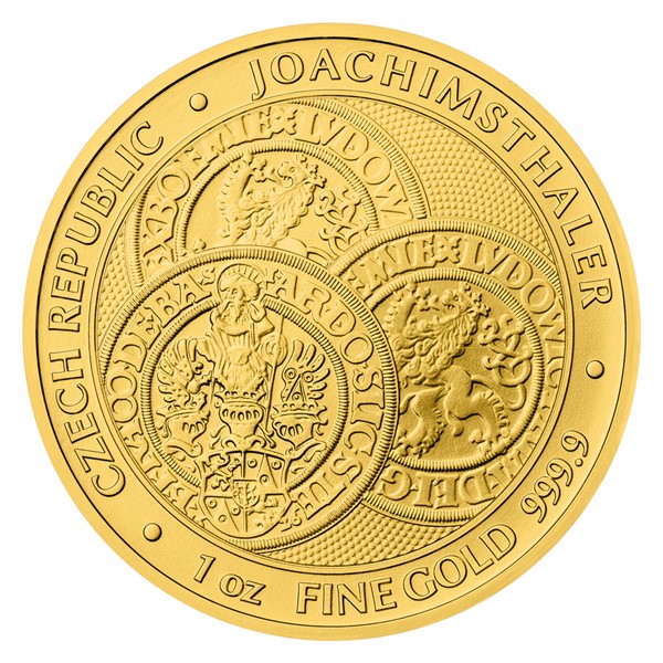 Zlatá uncová investiční mince Tolar - Česká republika 2023 stand