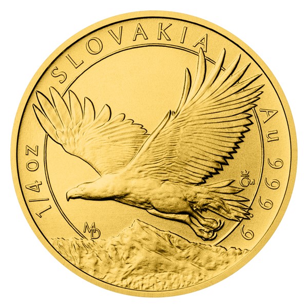 Zlatá 1/4oz investiční mince Orel 2023 stand