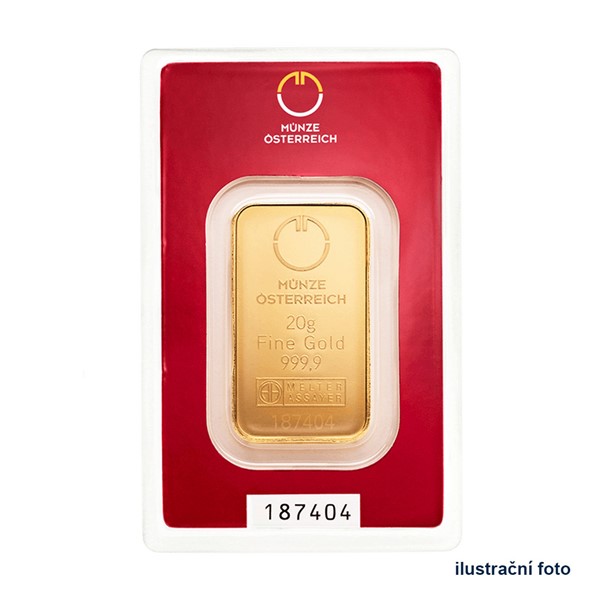 Investiční zlatá cihla 20 g - Münze Österreich