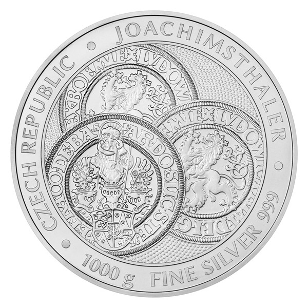 Stříbrná kilogramová investiční mince Tolar - Česká republika 2023 stand