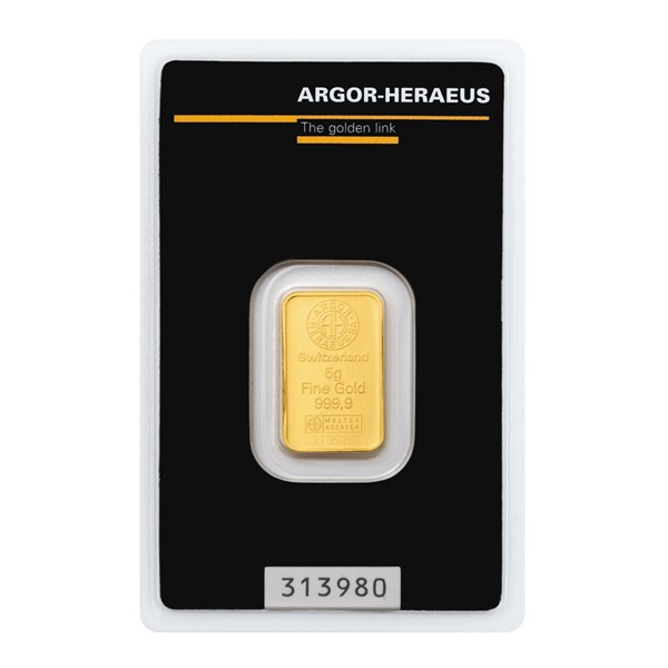 Argor Heraeus Investiční zlatá cihla 5 g - Argor Heraeus