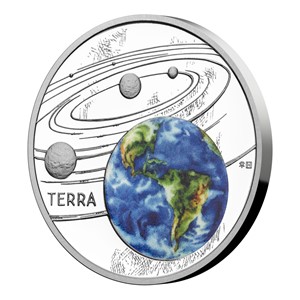 WR 2018 Colored Silver the Earth Coin Solar System Planet Collector item Gifts