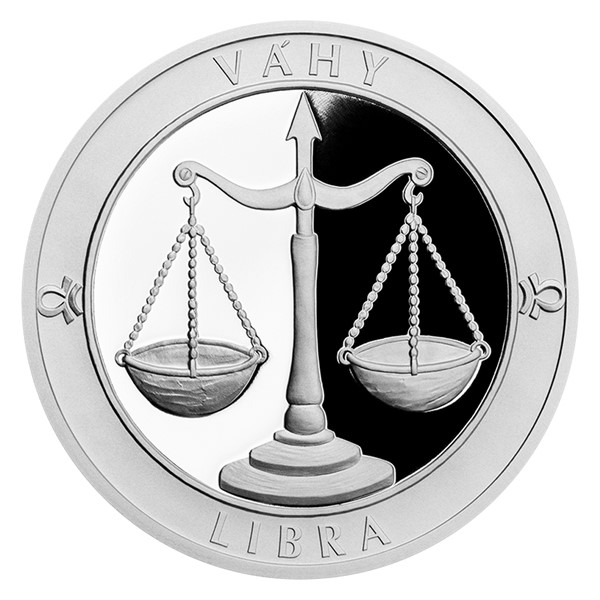 Stříbrná medaile Znamení zvěrokruhu s věnováním - Váhy proof