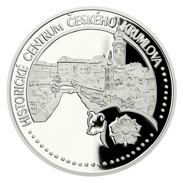 Platinová uncová mince UNESCO - Historické centrum Českého Krumlova proof